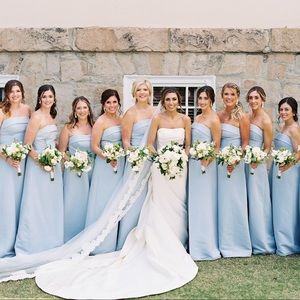 Bridesmaid Amsale Strapless Dress in Ice color